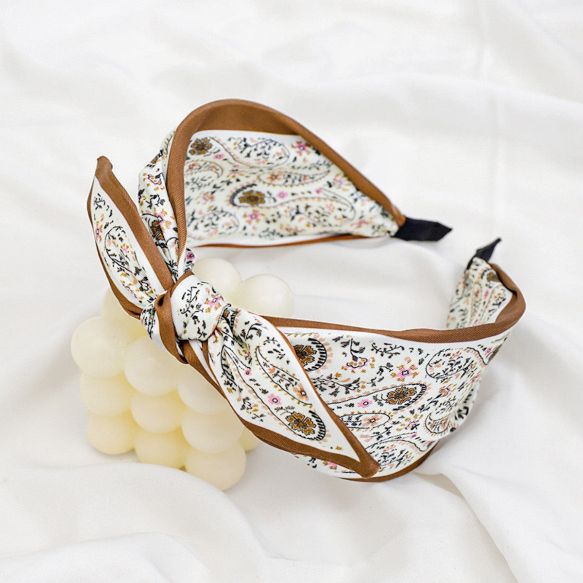 Wholesale cashew satin wide headband